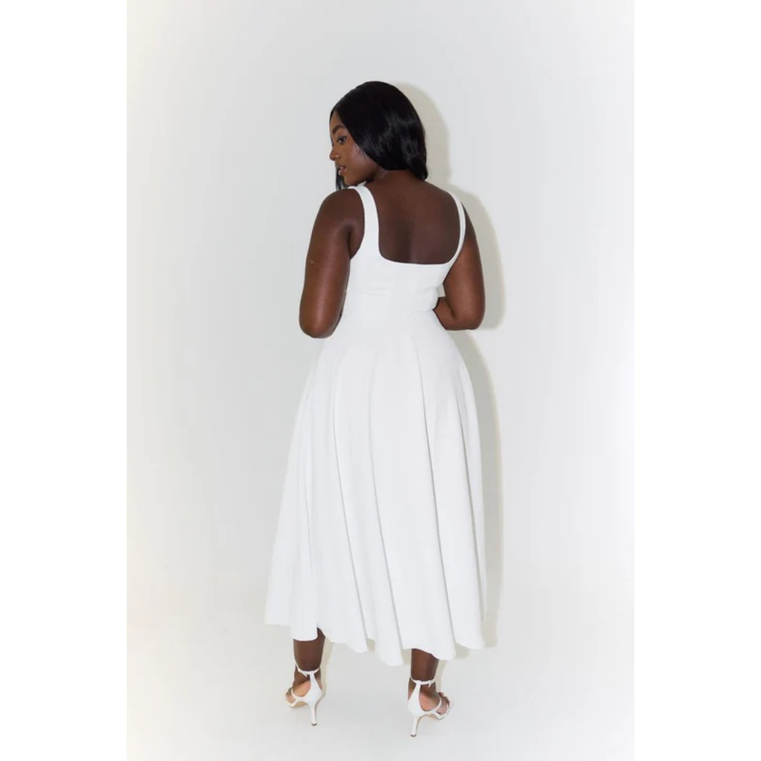 Oda | Damen Elegant A-Linien Midikleid
