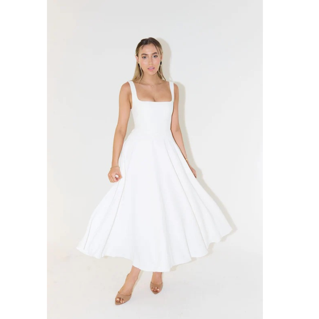 Oda | Damen Elegant A-Linien Midikleid