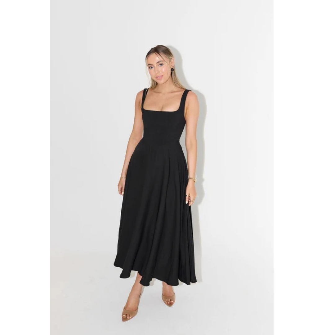 Oda | Damen Elegant A-Linien Midikleid