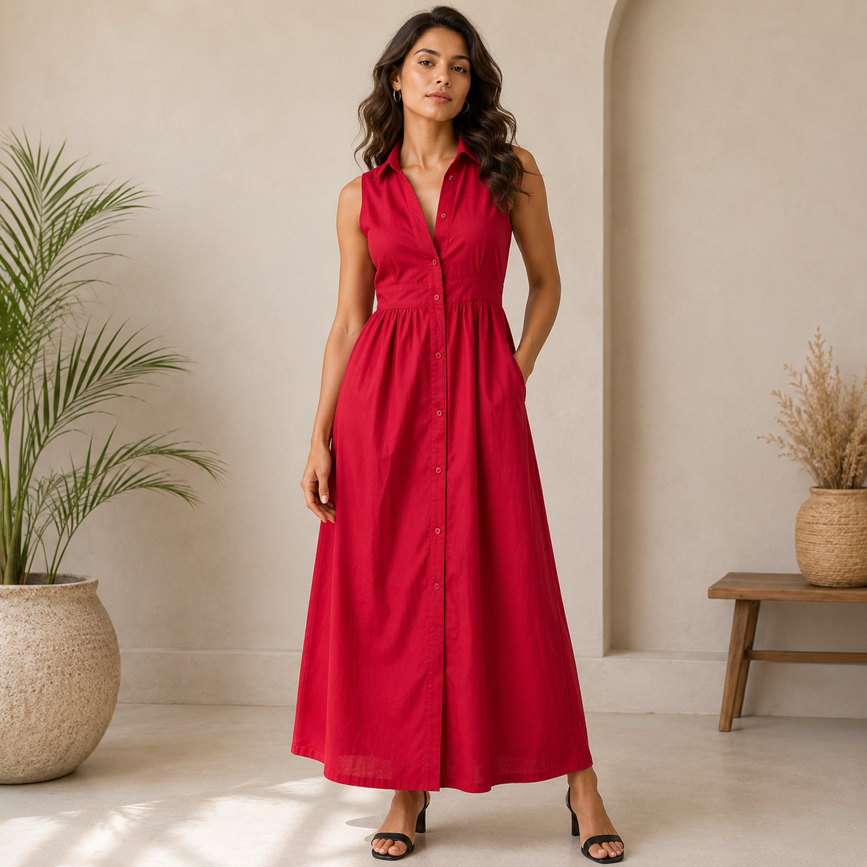 Olivia | Damen Komfort Jumpsuit Mit Knöpfen