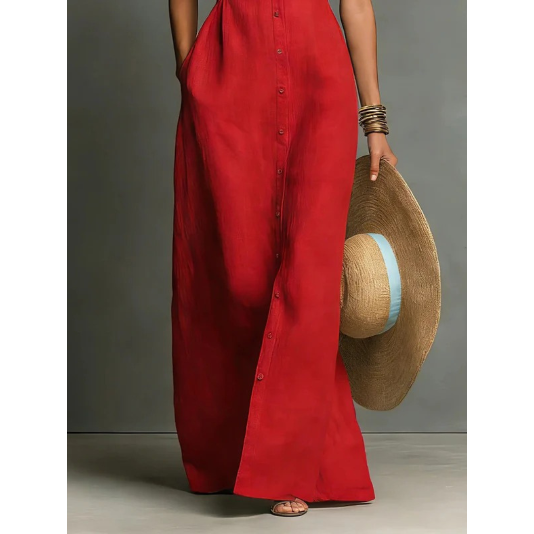 Olivia | Damen Komfort Jumpsuit Mit Knöpfen