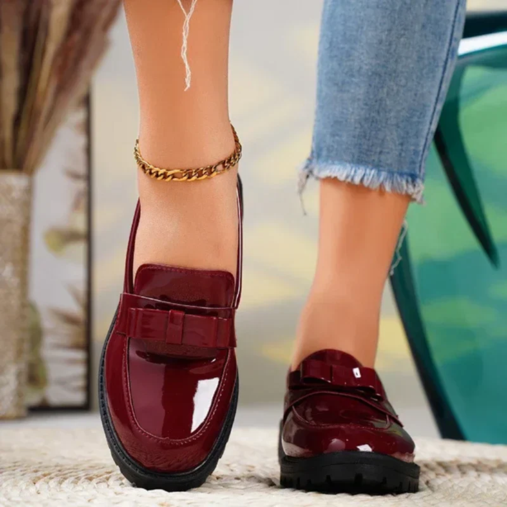 Ottilie | Damen Bequeme Plattform Loafer Schuhe Slip-On