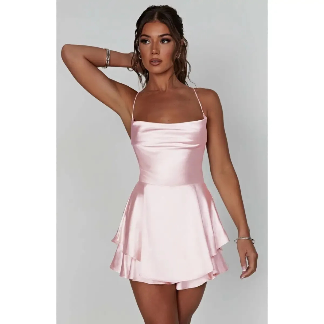 Ottilie | Damen Elegantes Mini-Cocktailkleid Mit V-Ausschnitt