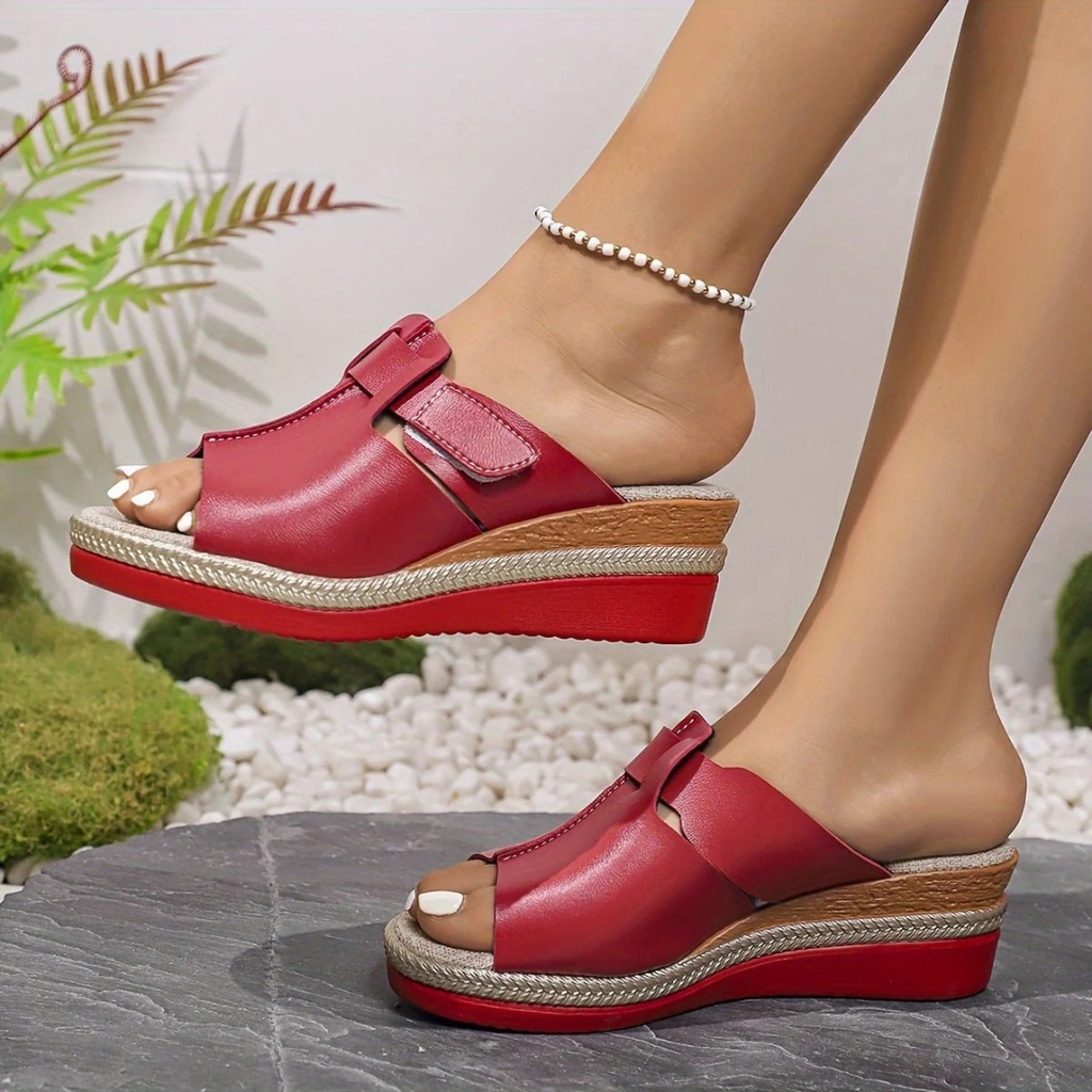Ottilie | Damen Orthopädische Komfort Sandalen Mit Keilabsatz