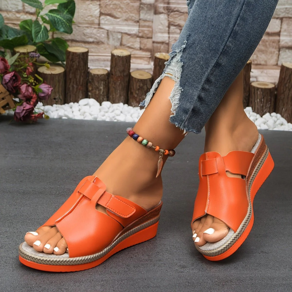 Ottilie | Damen Orthopädische Komfort Sandalen Mit Keilabsatz