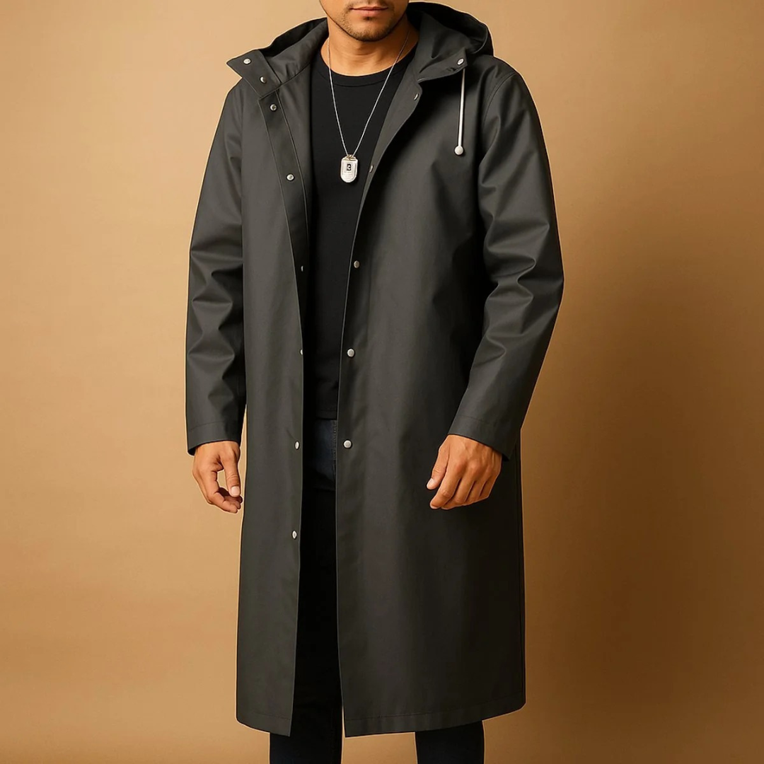 Otto | Herren Schwarze Wasserdichte Regenjacke mit Kapuze