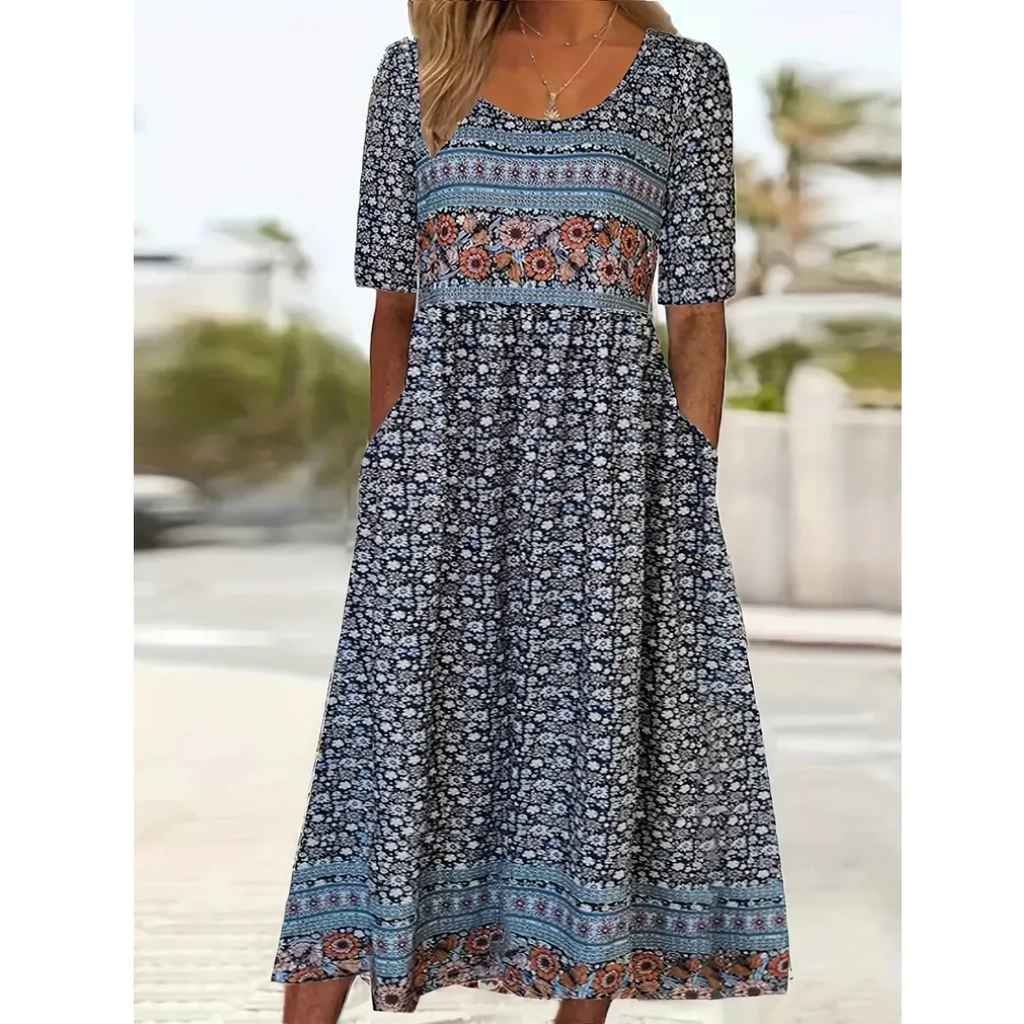 Oxana | Damen Leichtes Sommerkleid Midi