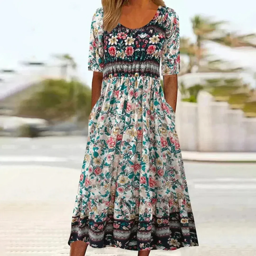 Oxana | Damen Leichtes Sommerkleid Midi