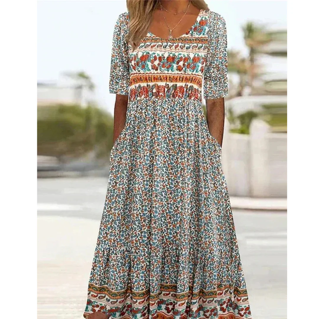 Oxana | Damen Leichtes Sommerkleid Midi