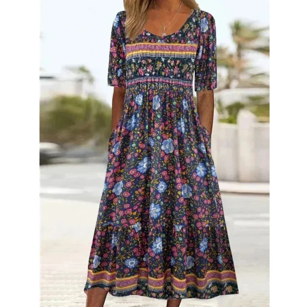 Oxana | Damen Leichtes Sommerkleid Midi