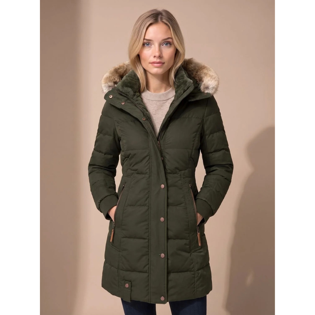 Patricia | Damen Puffer Winterjacke mit Kapuze und Angenehmer Form