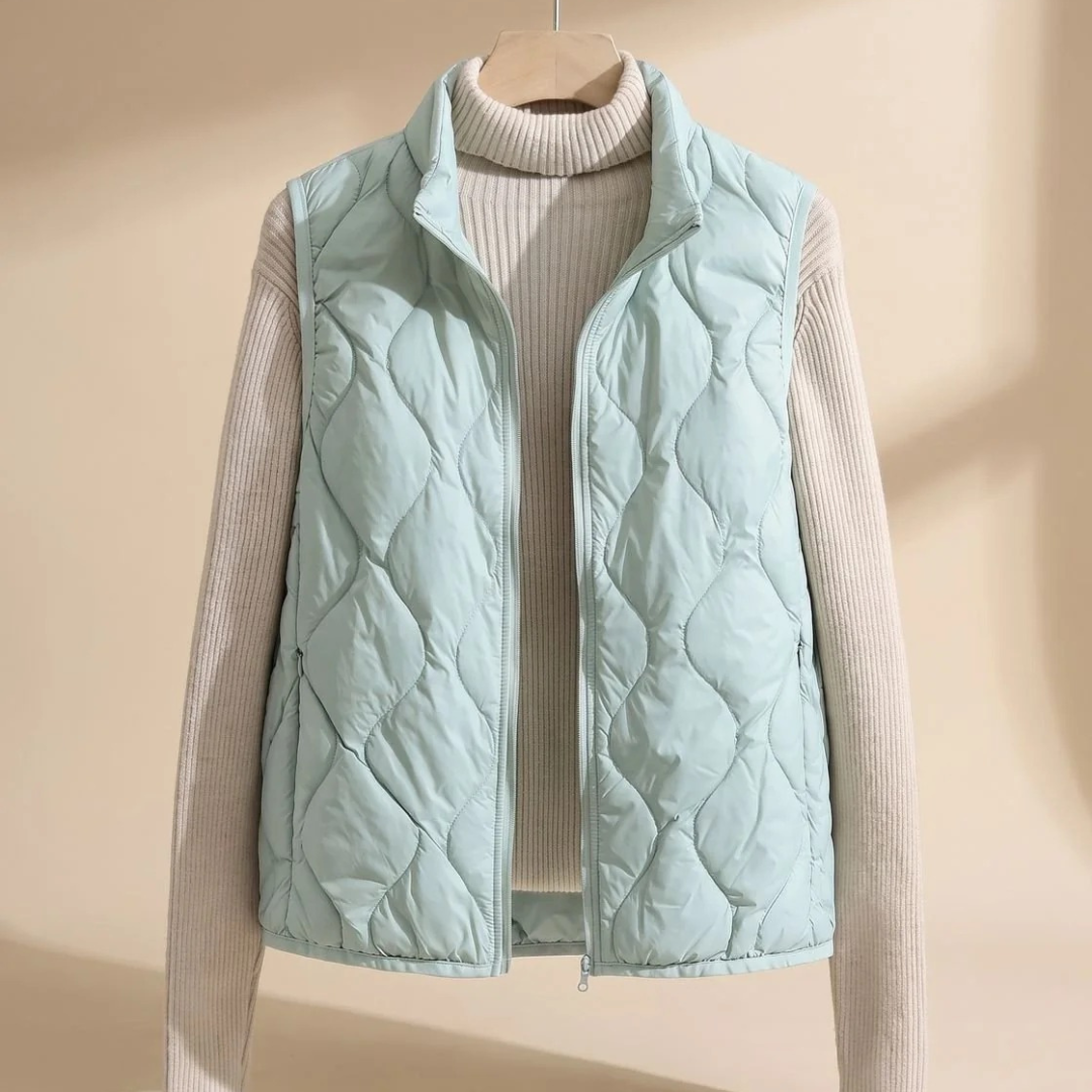 Pella | Damen Weste mit Stehkragen, Taschen und Muster