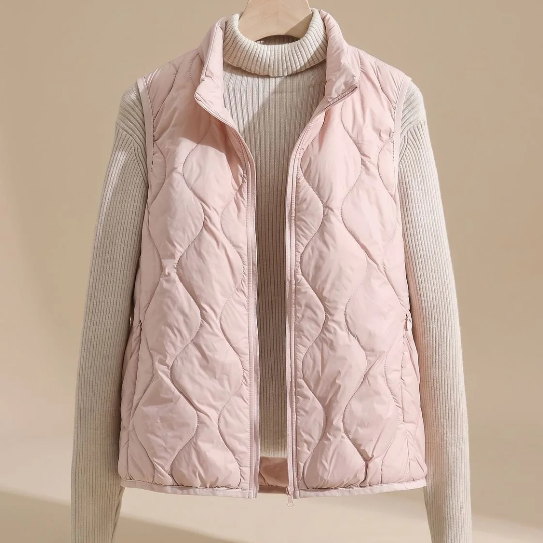 Pella | Damen Weste mit Stehkragen, Taschen und Muster