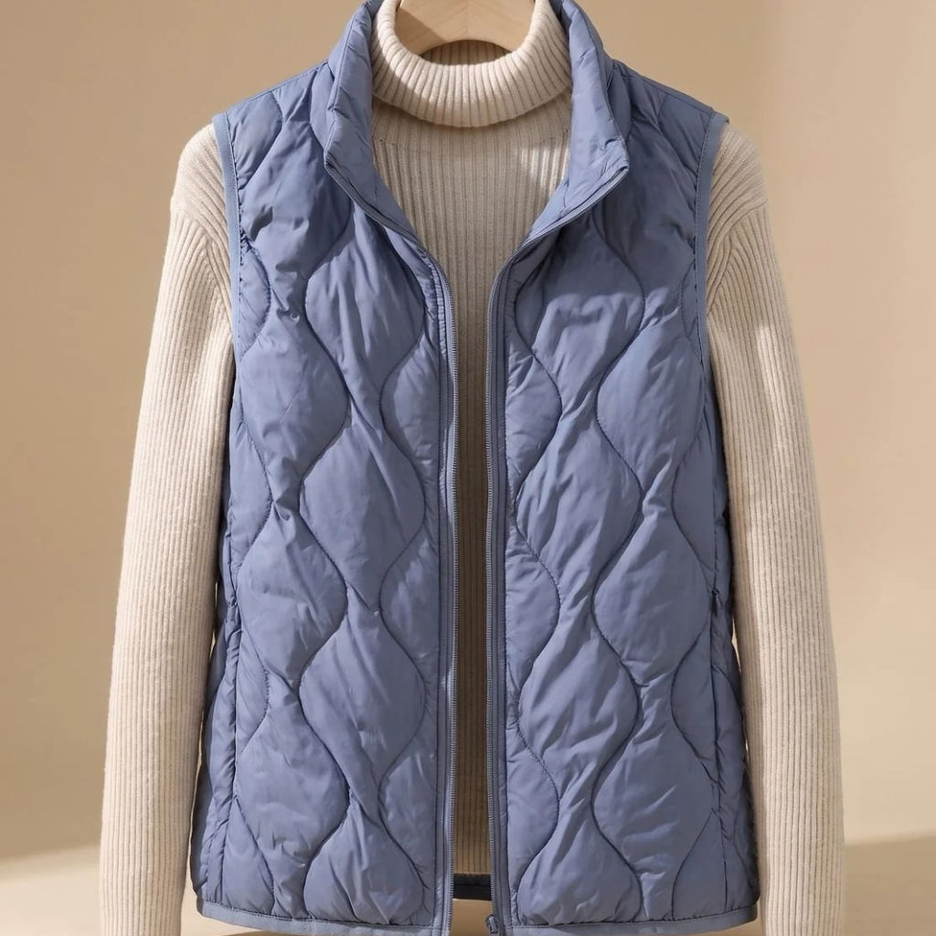 Pella | Damen Weste mit Stehkragen, Taschen und Muster