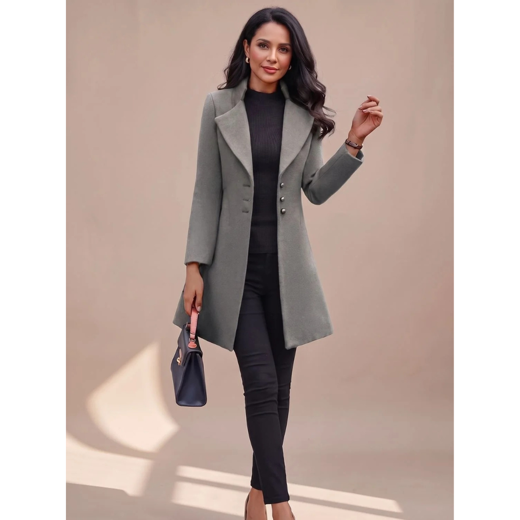 Philine | Damen Trench Coat mit Revers und Knöpfen
