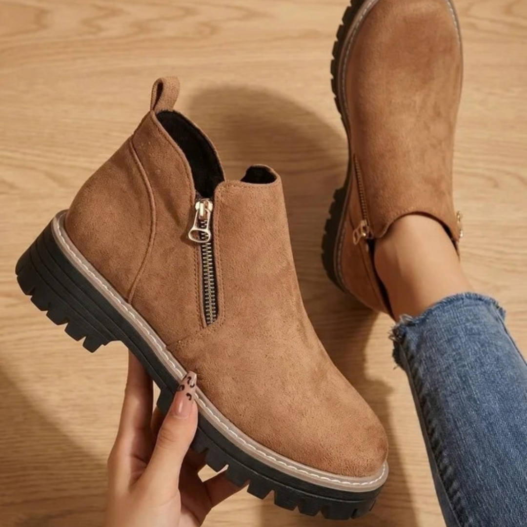 Philippa | Damen Orthopädische Stiefeletten mit Reißverschluss und Leoparden