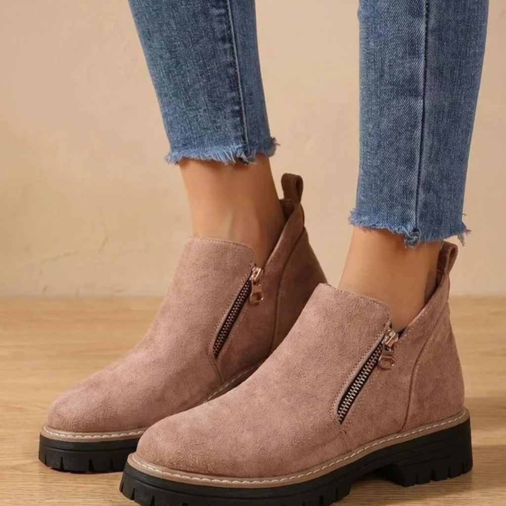 Philippa | Damen Orthopädische Stiefeletten mit Reißverschluss und Leoparden