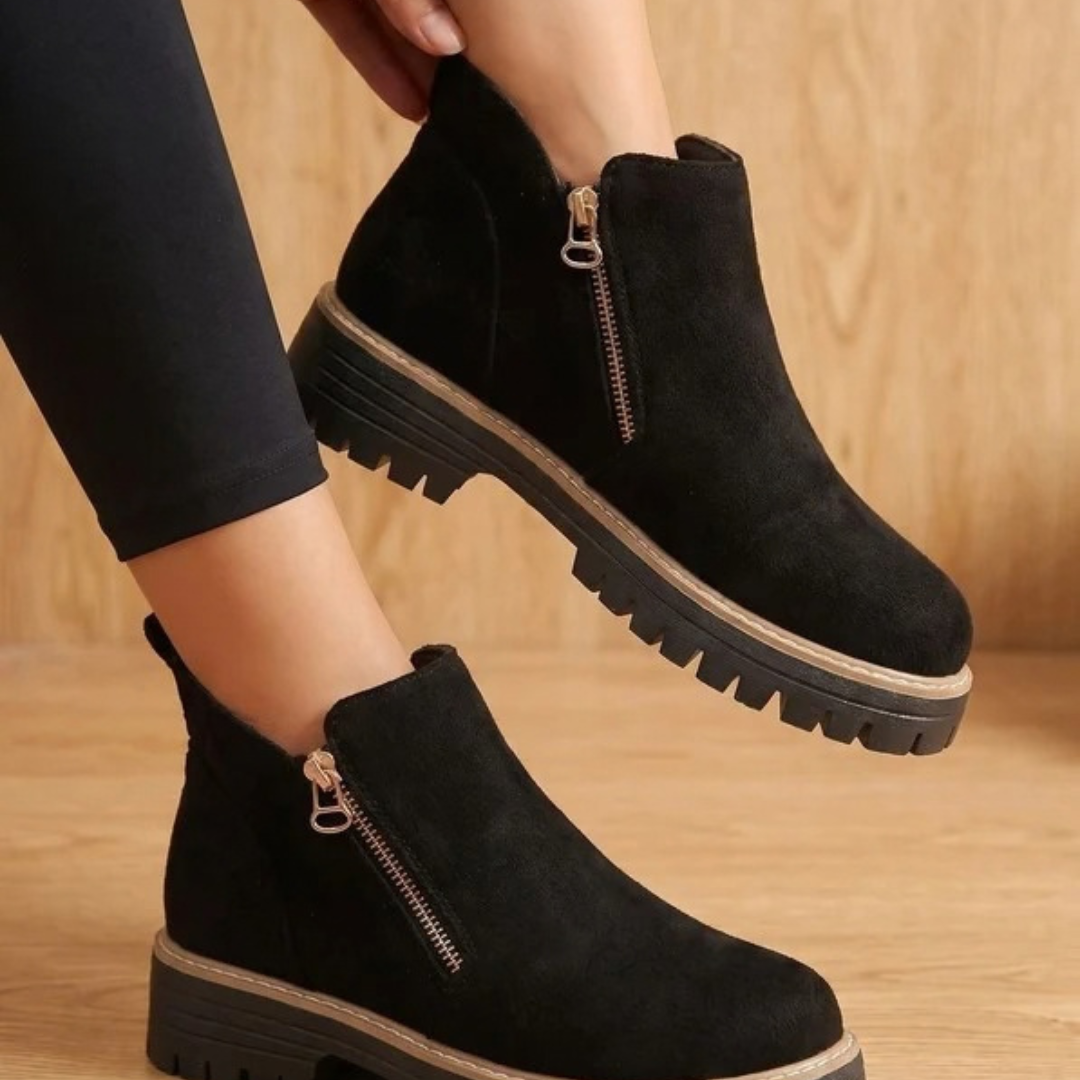 Philippa | Damen Orthopädische Stiefeletten mit Reißverschluss und Leoparden