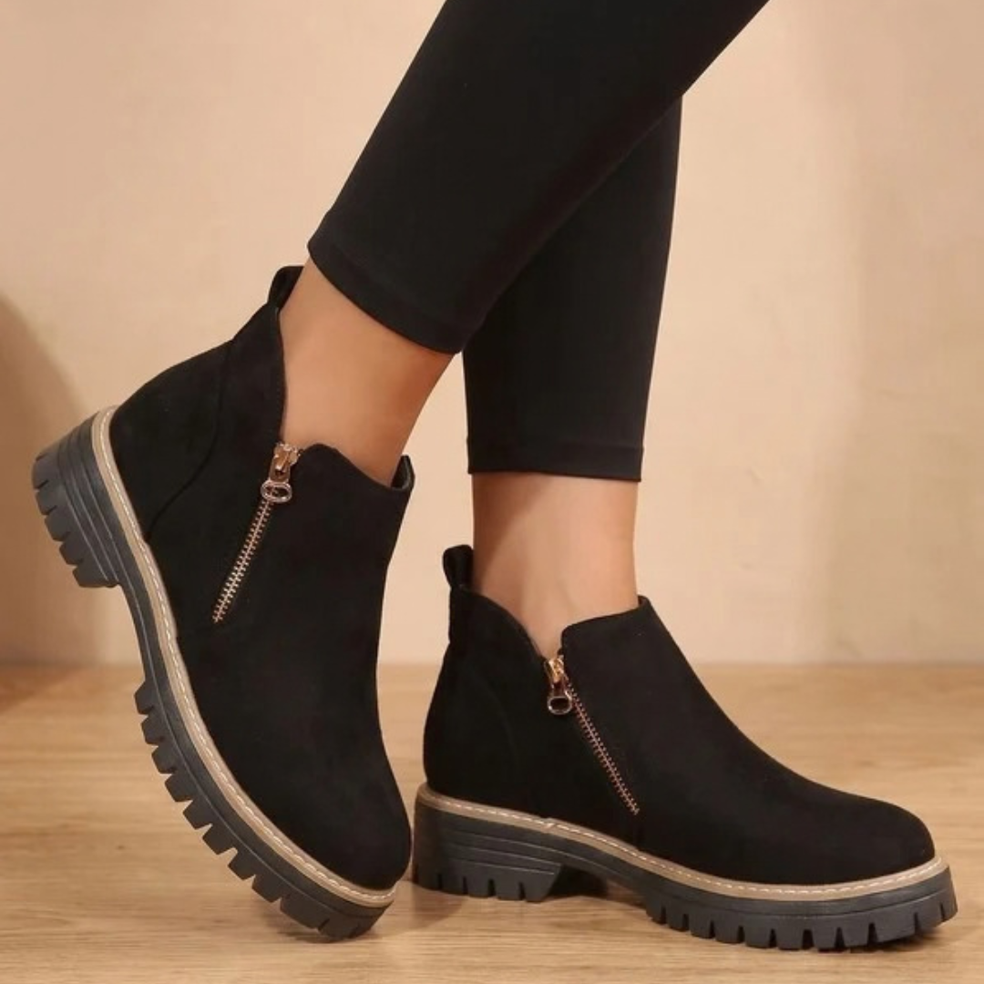 Philippa | Damen Orthopädische Stiefeletten mit Reißverschluss und Leoparden
