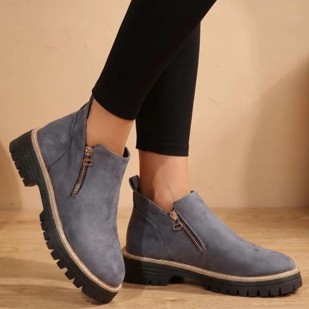 Philippa | Damen Orthopädische Stiefeletten mit Reißverschluss und Leoparden