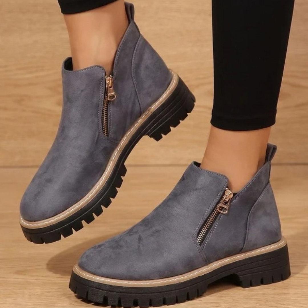 Philippa | Damen Orthopädische Stiefeletten mit Reißverschluss und Leoparden