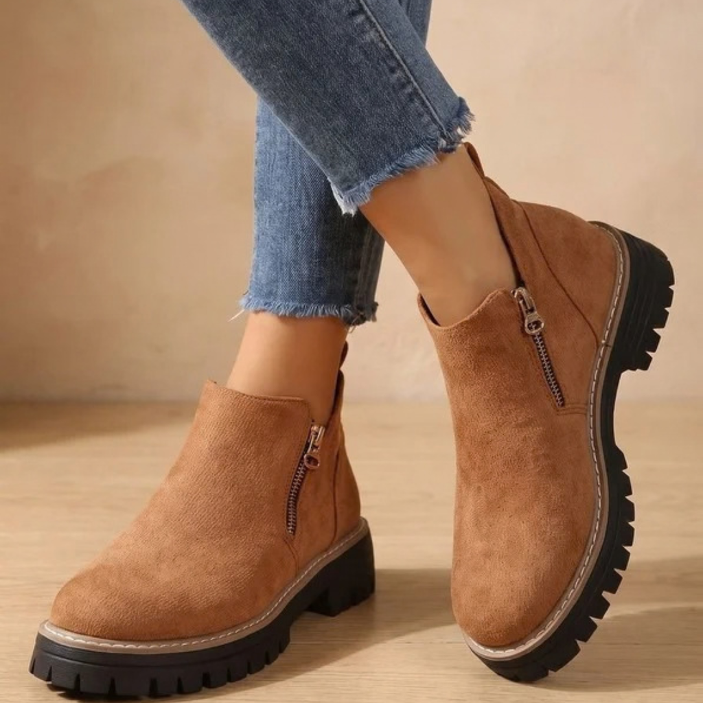 Philippa | Damen Orthopädische Stiefeletten mit Reißverschluss und Leoparden