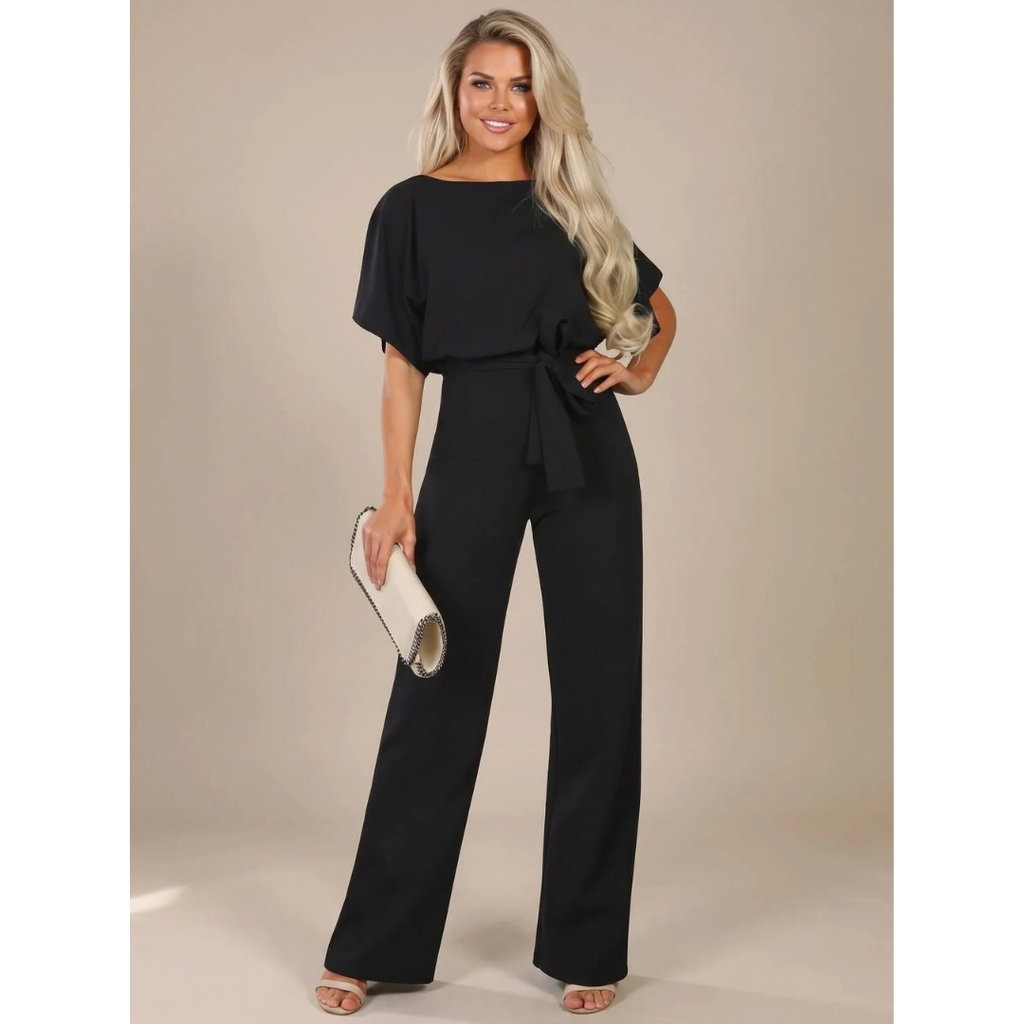 Philomena | Damen Jumpsuit mit weitem Bein und Gürtel