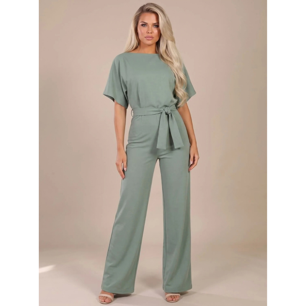Philomena | Damen Jumpsuit mit weitem Bein und Gürtel