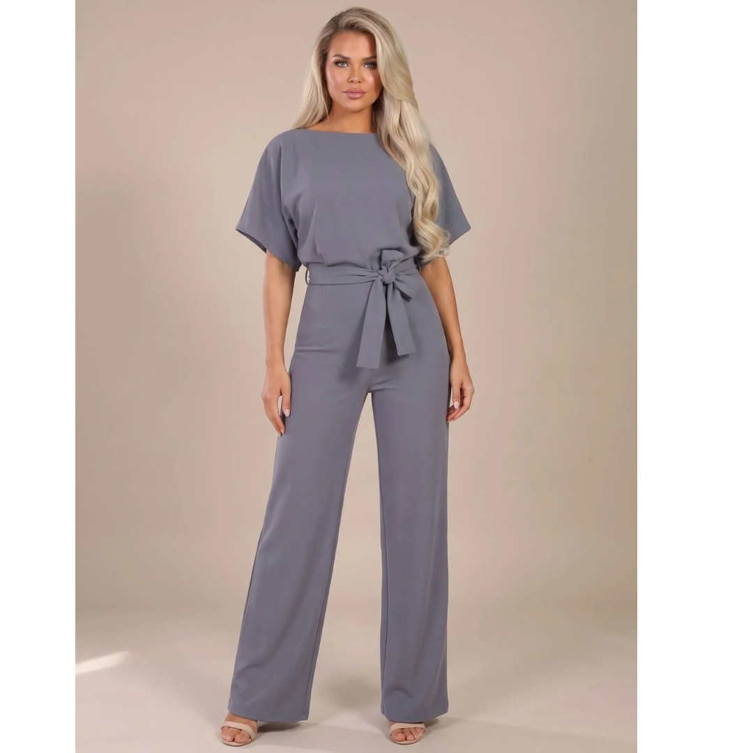 Philomena | Damen Jumpsuit mit weitem Bein und Gürtel