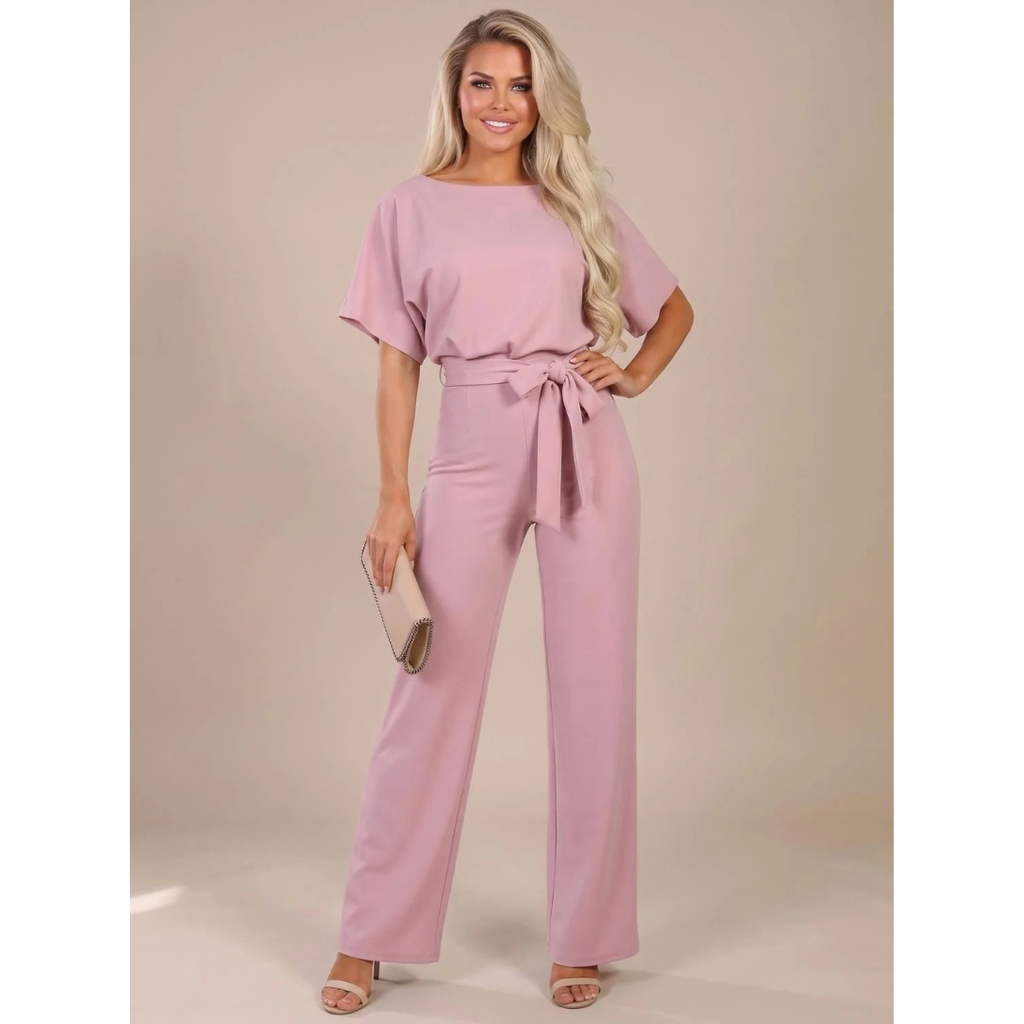 Philomena | Damen Jumpsuit mit weitem Bein und Gürtel
