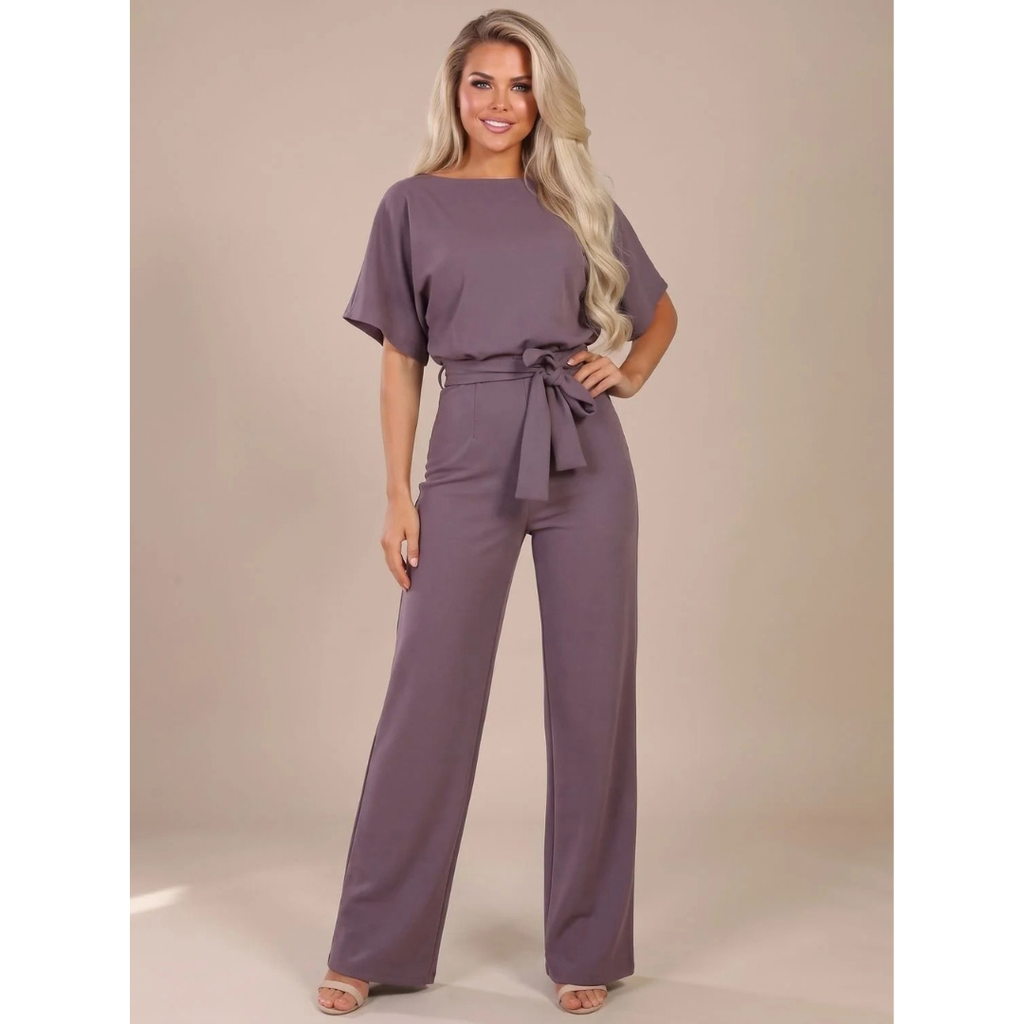 Philomena | Damen Jumpsuit mit weitem Bein und Gürtel
