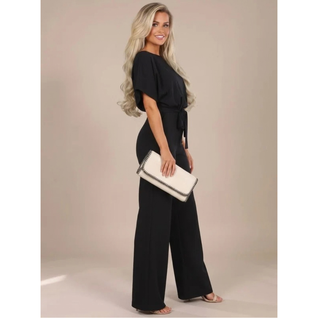 Philomena | Damen Jumpsuit mit weitem Bein und Gürtel