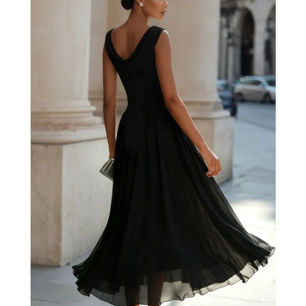 Pia | Damen Elegante Midikleid mit Plissee