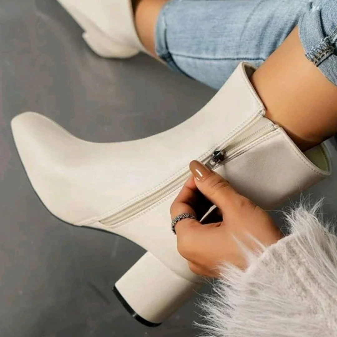Rahel | Damen Orthopädische Stiefeletten mit Absatz und Verschluss