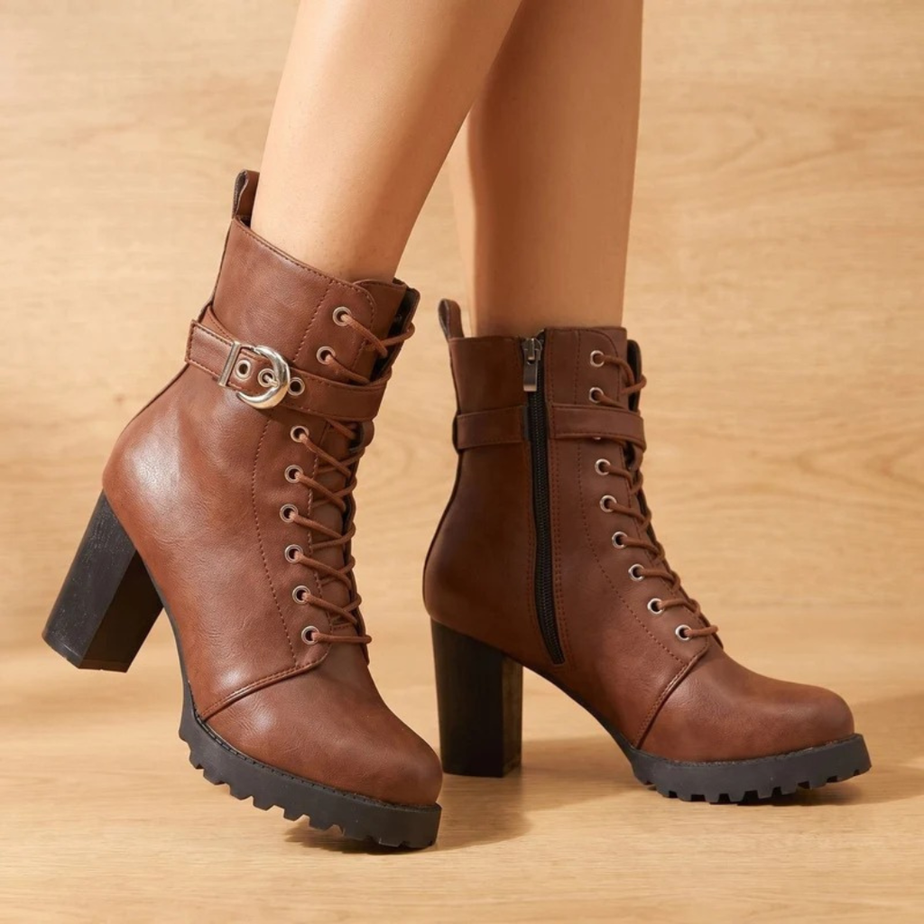 Rainer | Damen Orthopädische Stiefel mit Schnalle und Absatz