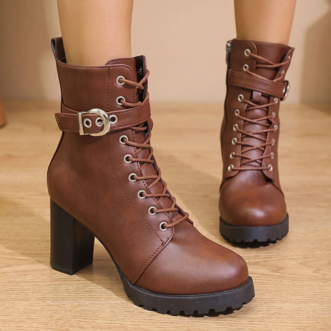Rainer | Damen Orthopädische Stiefel mit Schnalle und Absatz
