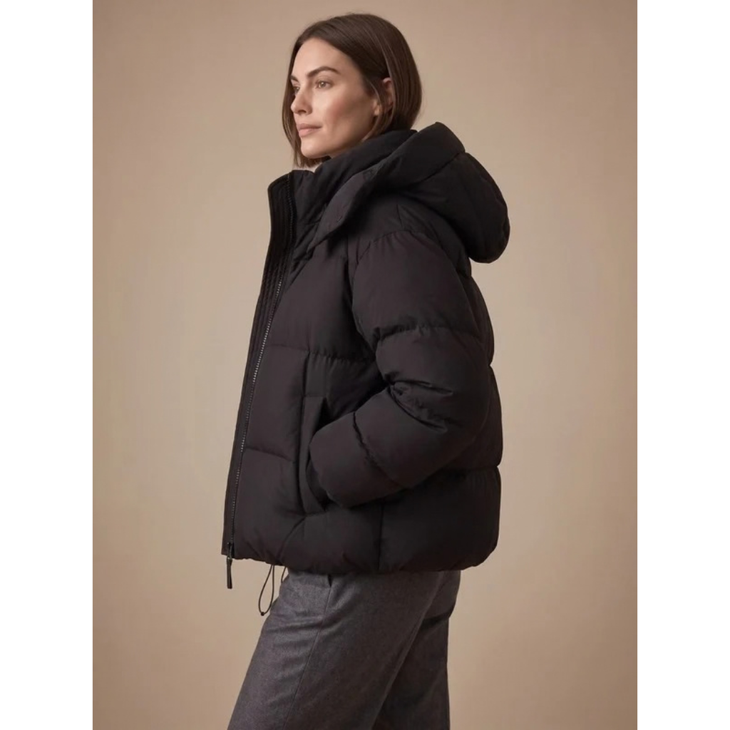 Ramona | Damen Puffer Winterjacke mit Kapuze und Oversize Design