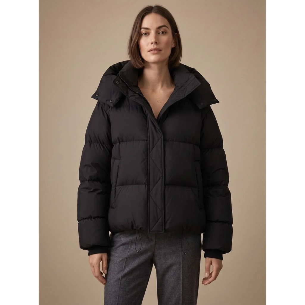 Ramona | Damen Puffer Winterjacke mit Kapuze und Oversize Design
