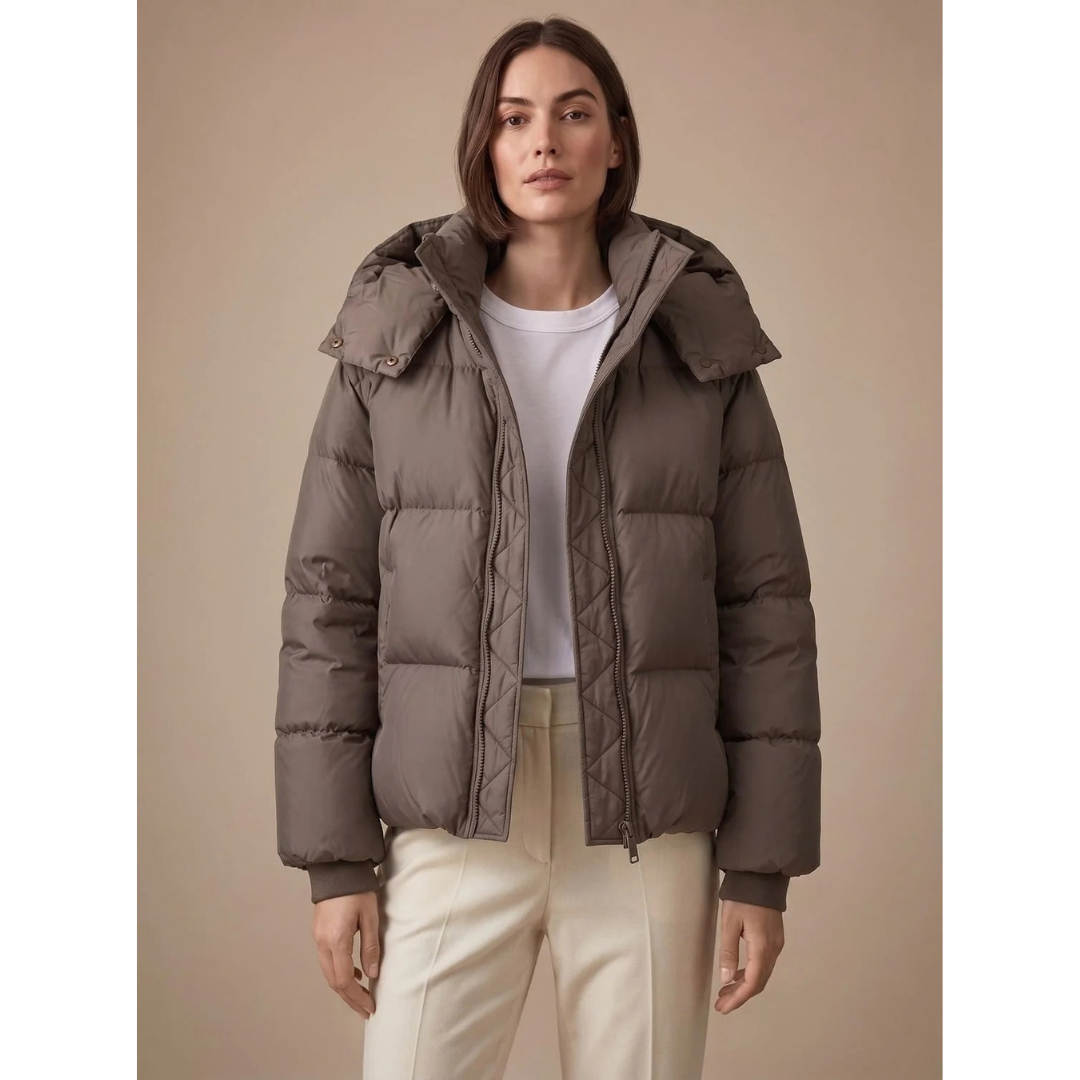 Ramona | Damen Puffer Winterjacke mit Kapuze und Oversize Design