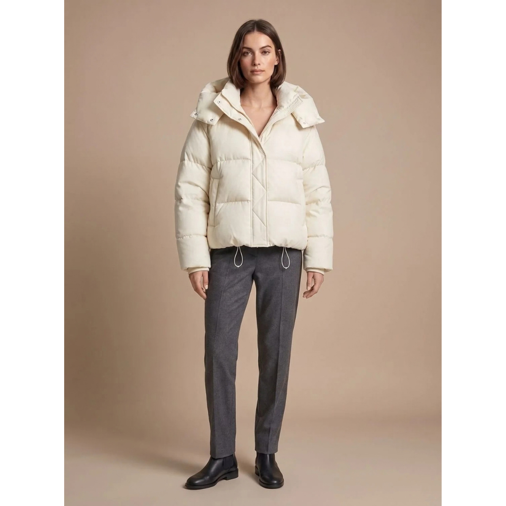 Ramona | Damen Puffer Winterjacke mit Kapuze und Oversize Design