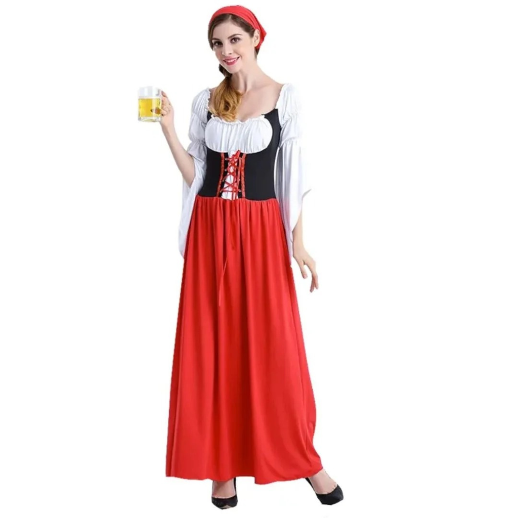 Ramona | Damen Rotes Dirndl Trachtenkleid