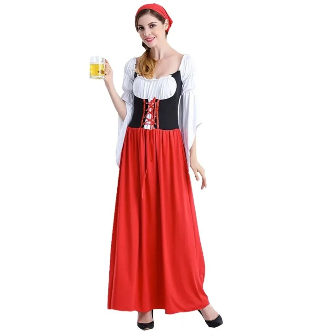 Ramona | Damen Rotes Dirndl Trachtenkleid