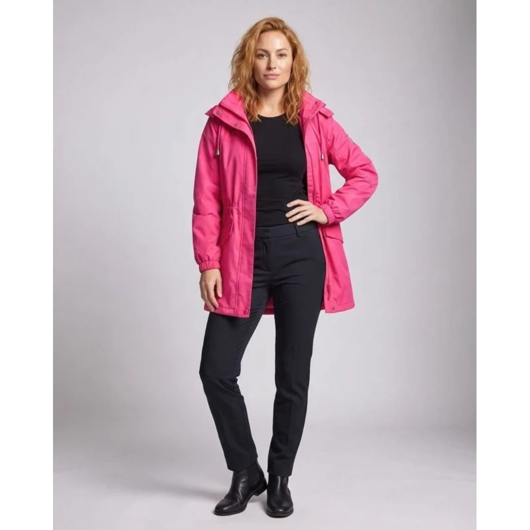 Ramona | Damen Winterjacke im Parka Stil mit Kapuze und Taschen