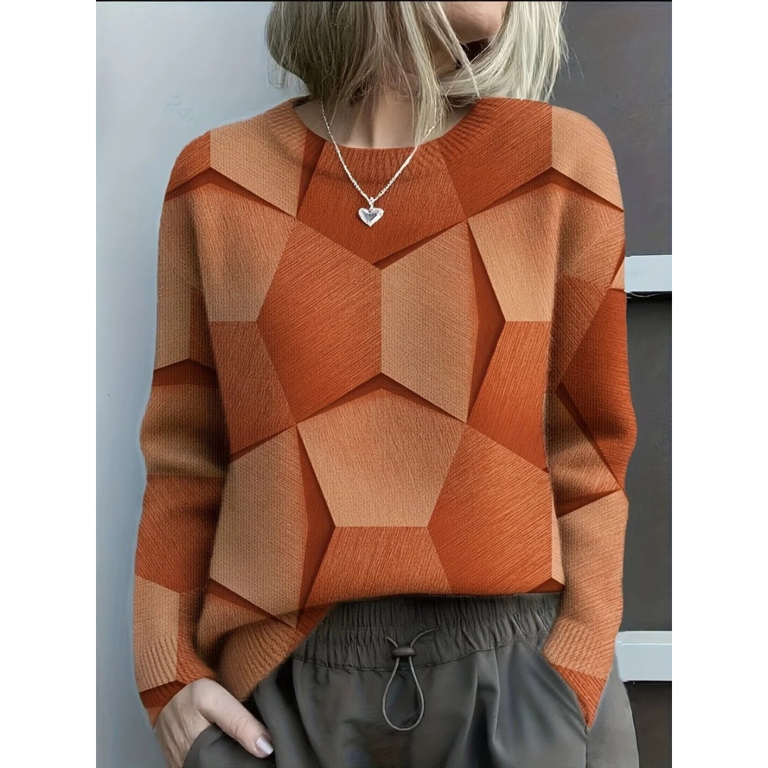 Rebecca | Damen Pullover mit 3D Muster