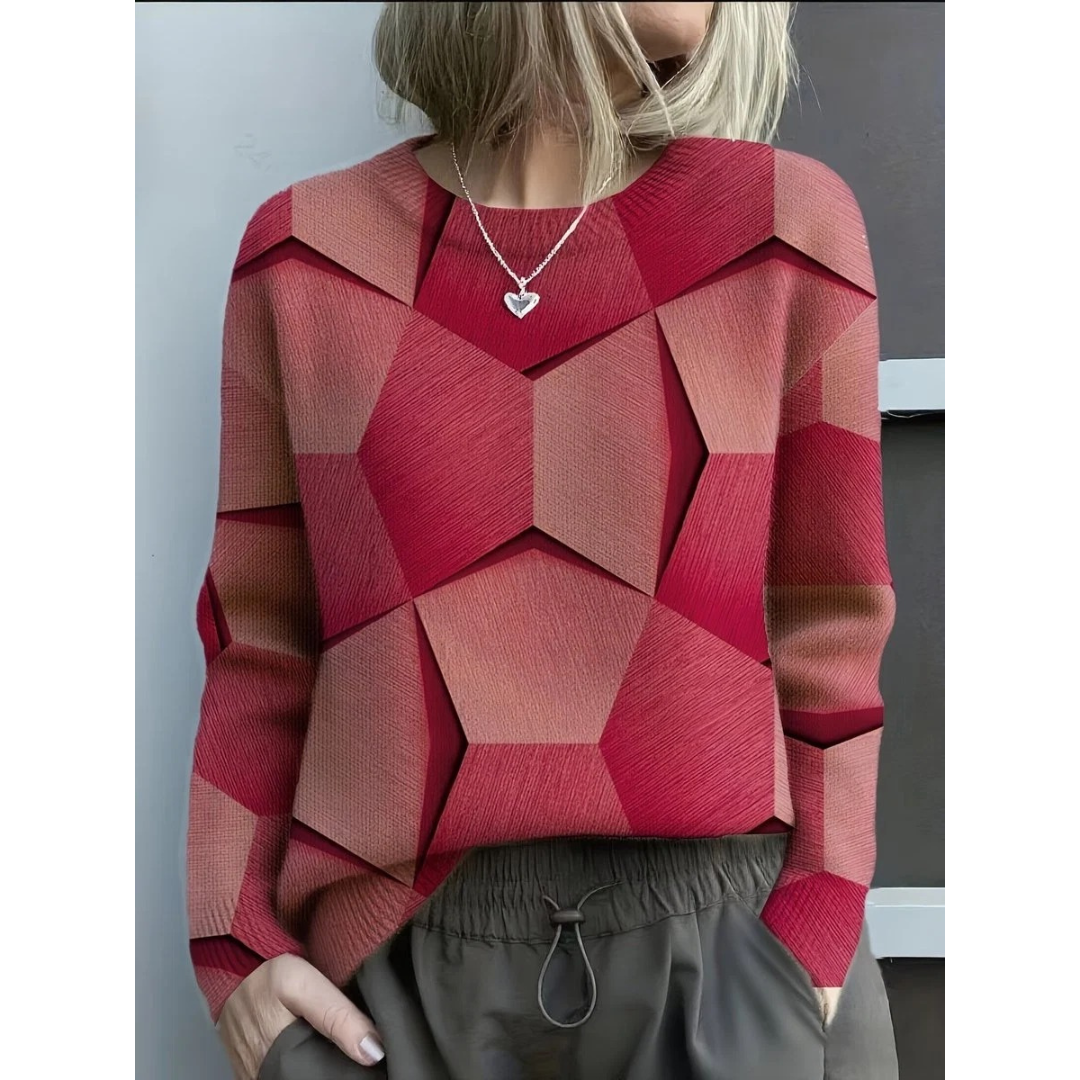 Rebecca | Damen Pullover mit 3D Muster