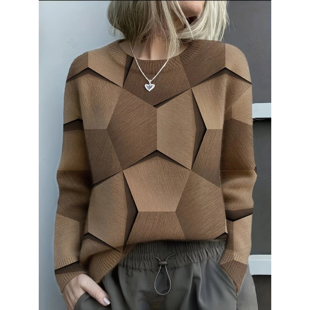 Rebecca | Damen Pullover mit 3D Muster