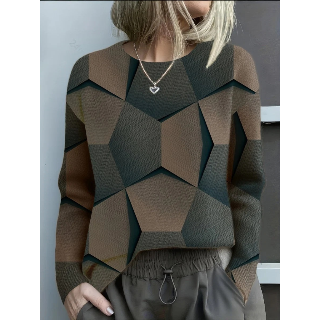 Rebecca | Damen Pullover mit 3D Muster