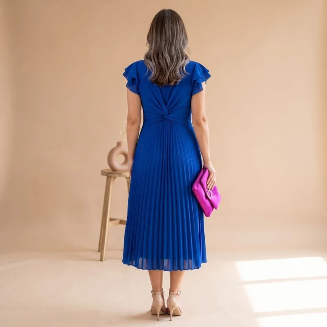 Regina | Damen Abendkleid mit Plissee und Twist