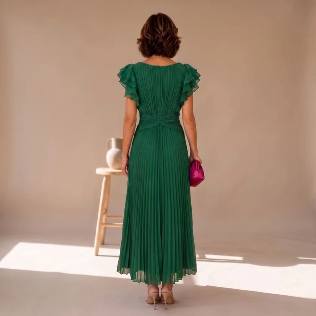 Regina | Damen Abendkleid mit Plissee und Twist