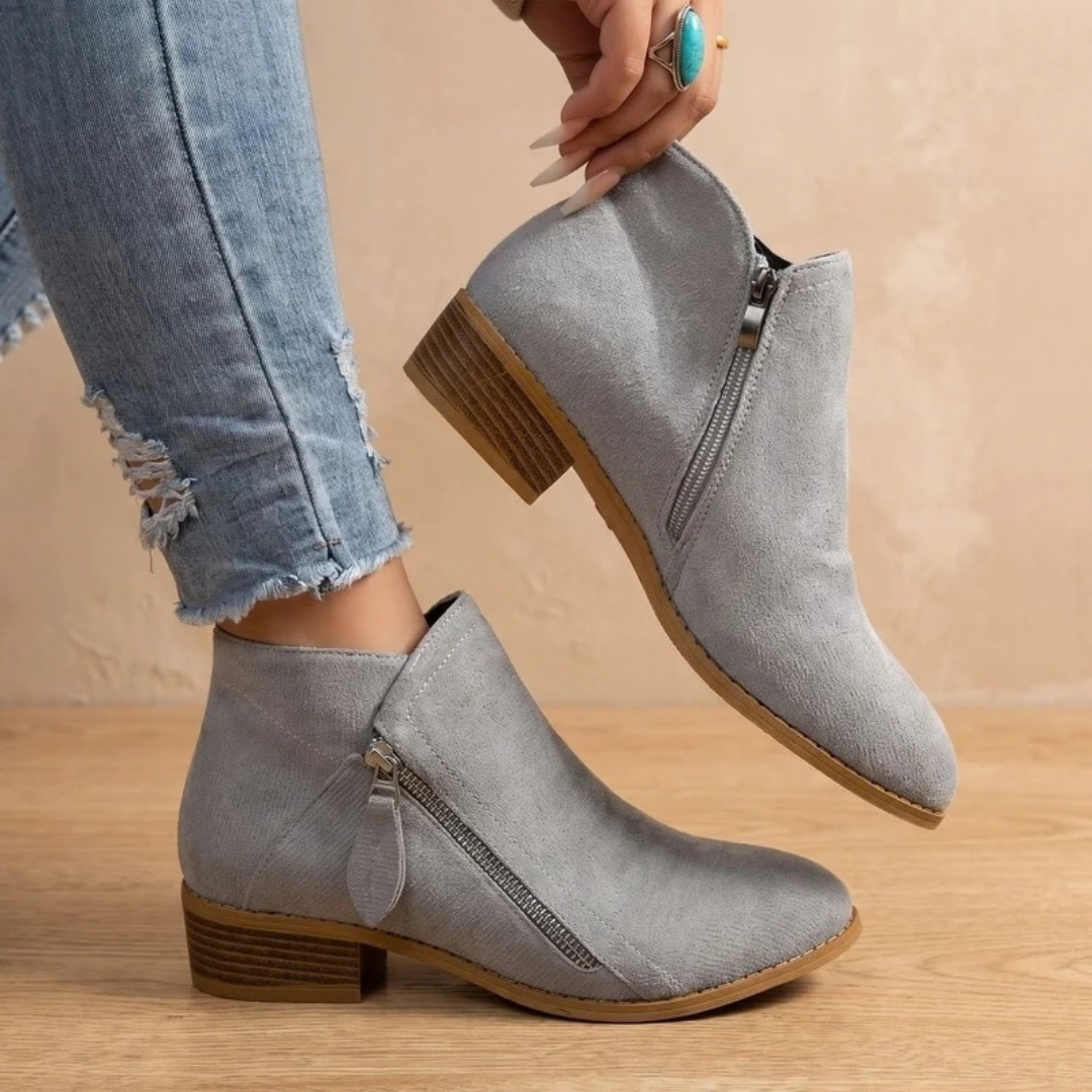 Renate | Damen Orthopädische Stiefeletten mit Reißverschluss und Absatz